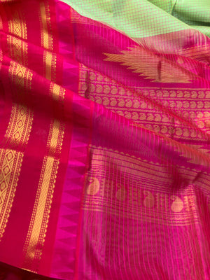 Korvai Silk Cotton - pista ice cream and pink podi kattam