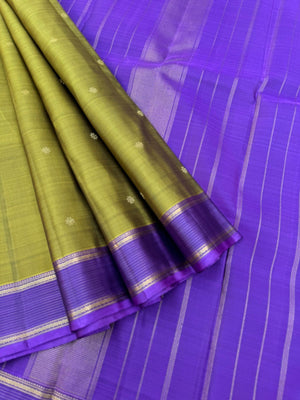 Album Untouched - gorgeous algae green and December poo violet vairaoosi borders with woven buttas