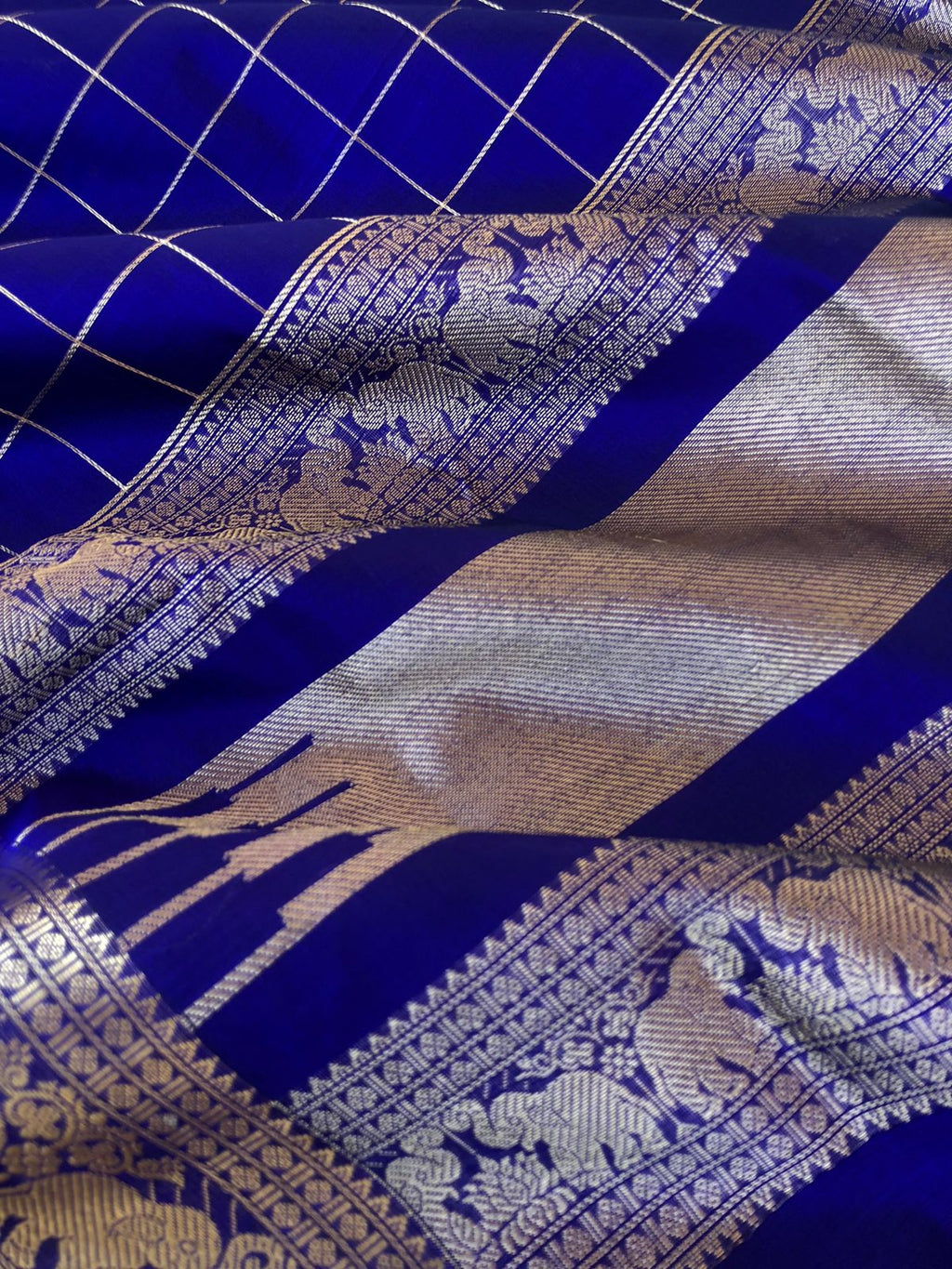Zari Kissed Silk Cotton - ms blue muthukattam