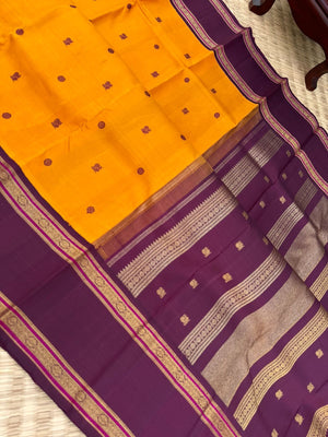 Meenakshi - Heirloom Korvai Kanchivaram - vintage mustard and betel nut