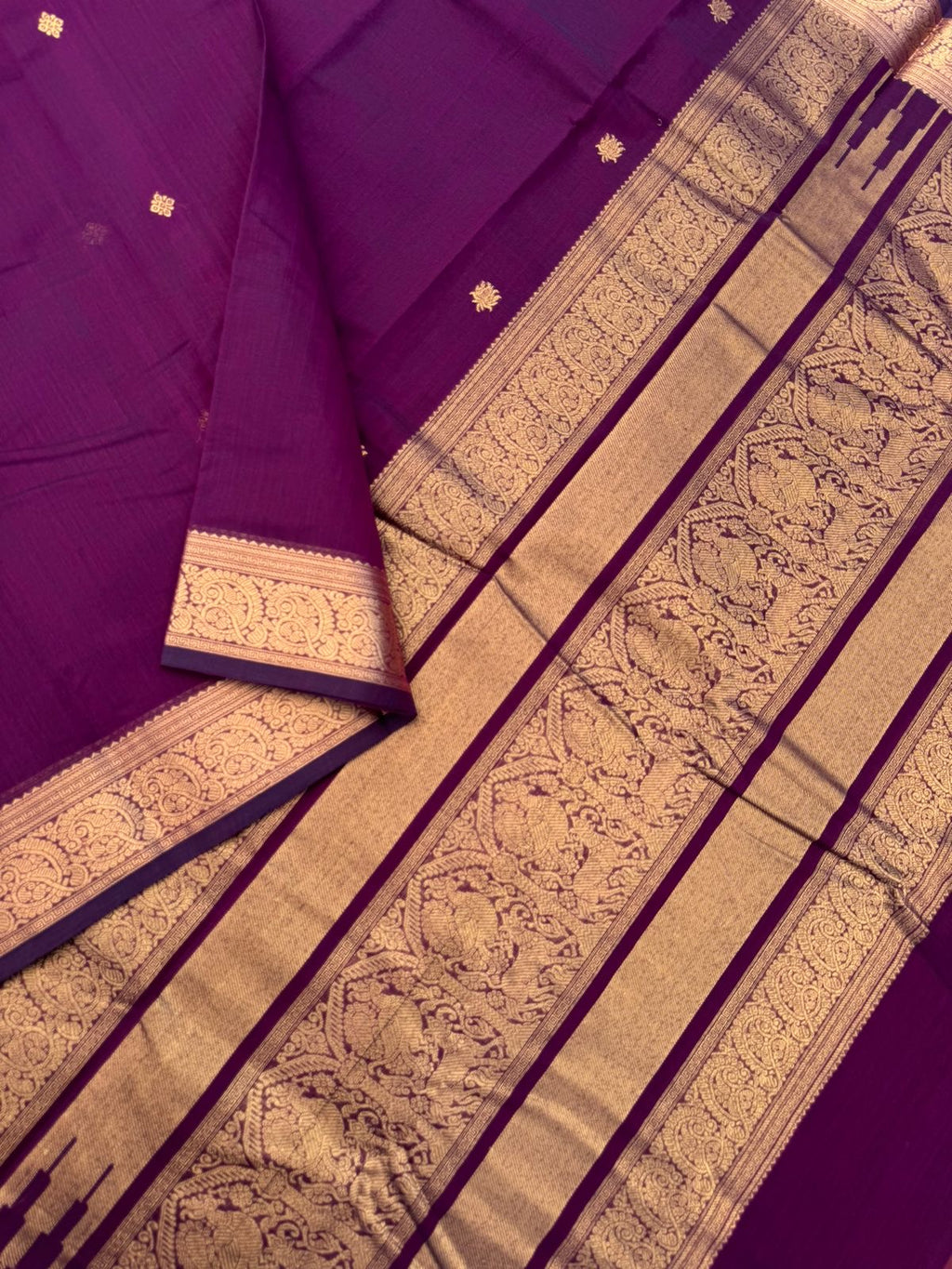 Zari Touched Mangalavastaram - deep vadamalli and gold