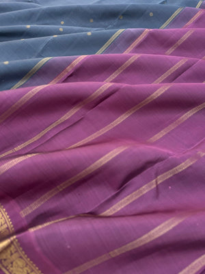 Leela - The bliss of small border Kanchivarams - Simple at the best a deep dark grey