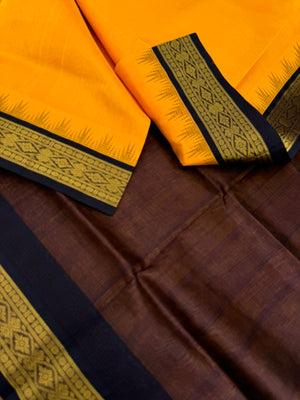 Korvai Silk Cottons - mango yellow and black