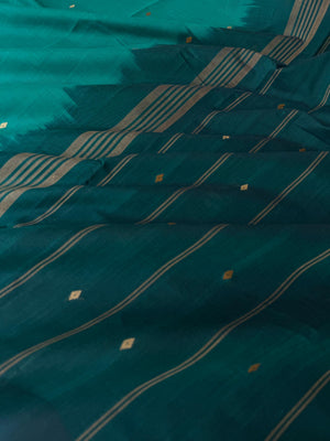 Pragatham - Contrast Play - teal and peacock blue