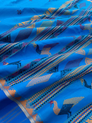 Woven Motifs Silk Cotton -anandha blue bomkai !!