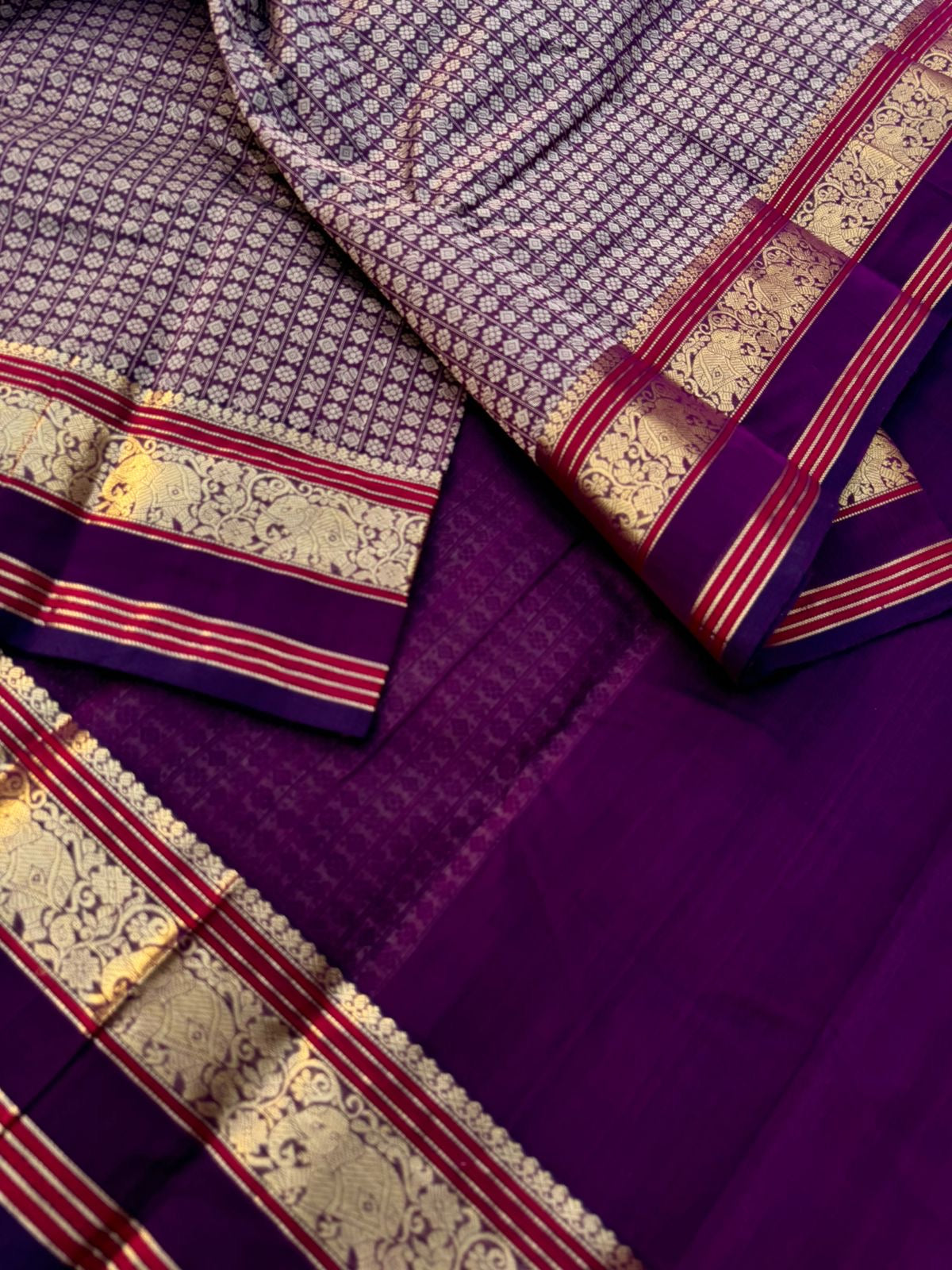 Zari Touched Mangalavastaram - deep purple 20000 woven buttas