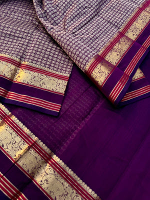 Zari Touched Mangalavastaram - deep purple 20000 woven buttas