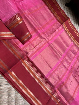 Zari Kissed Silk Cotton - paneer rose pink Vairaoosi
