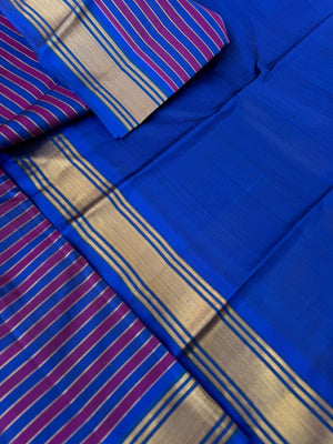Kattam Koodu on Kanchivaram - the most vintage style zari stripes woven body with classy pallu