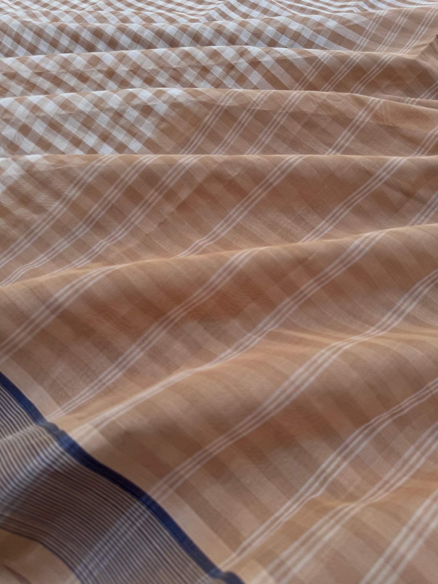 Pragatham - Contrast Play - cream off white and beige