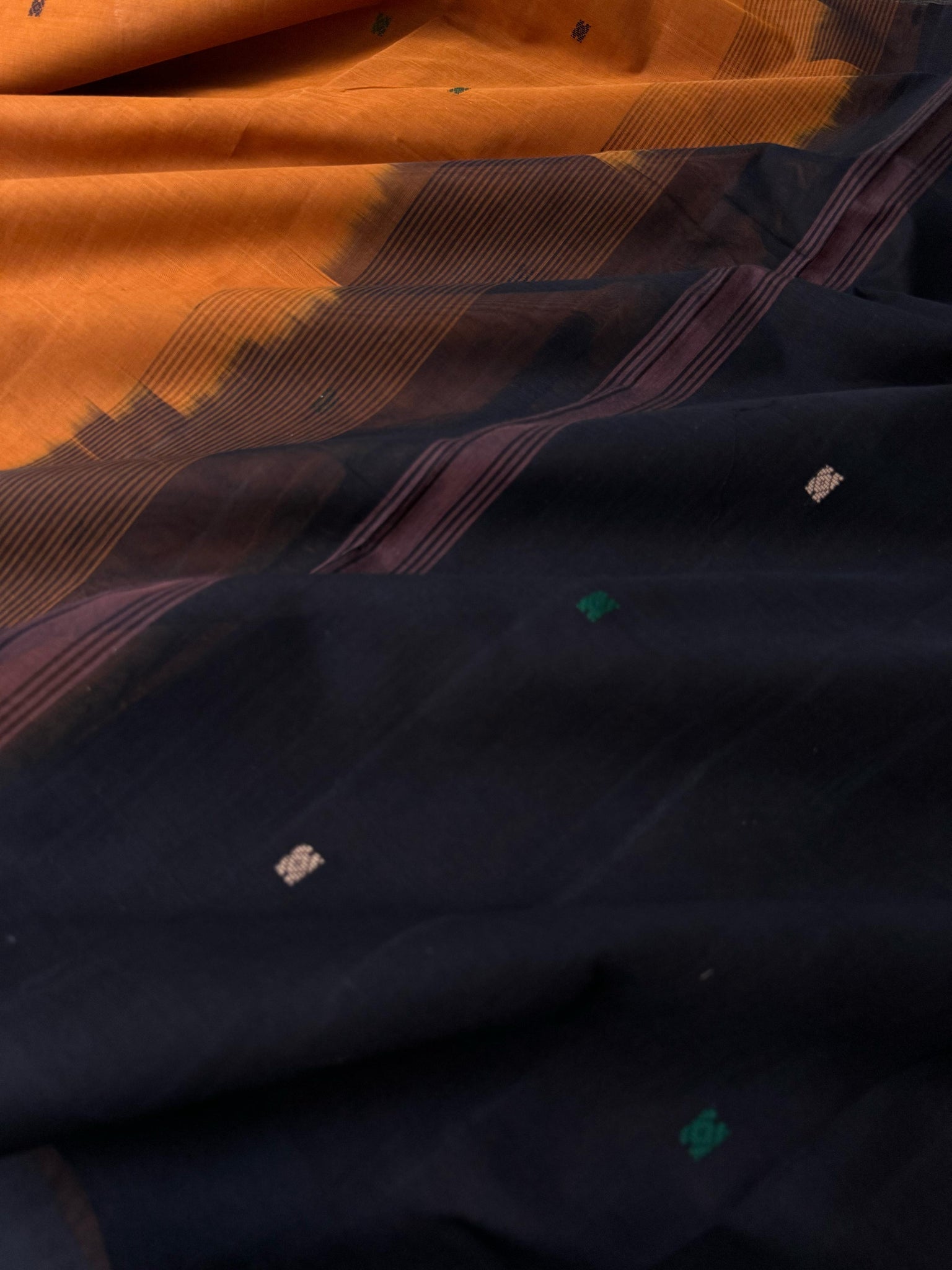 Pragatham - Contrast Play - rusty mustard and black