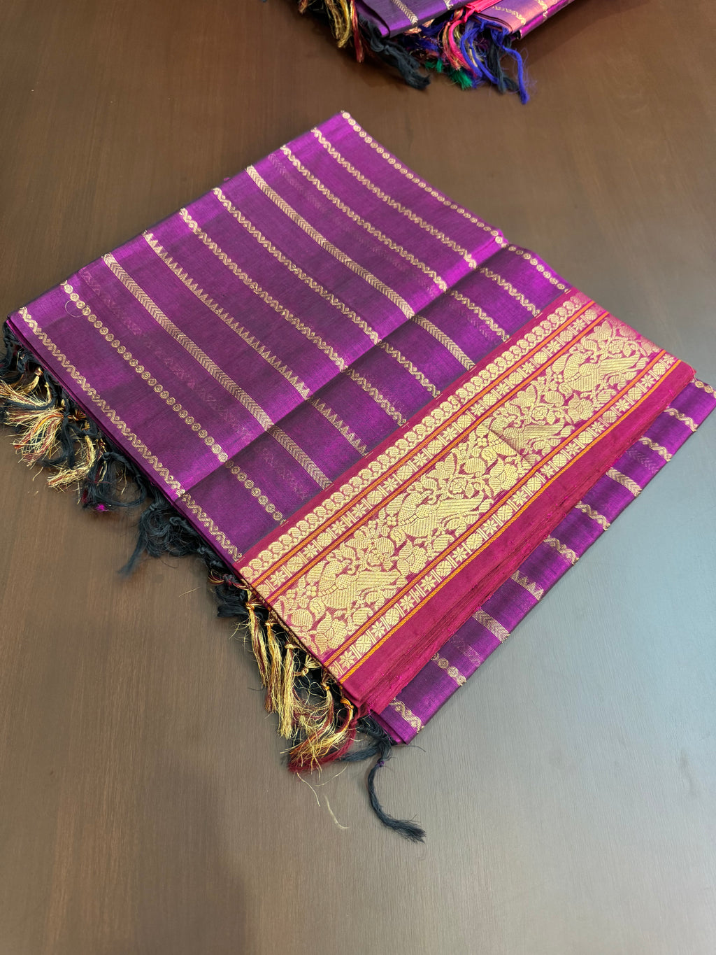 Vertical Veldhari on Zari Kissed Silk Cotton -