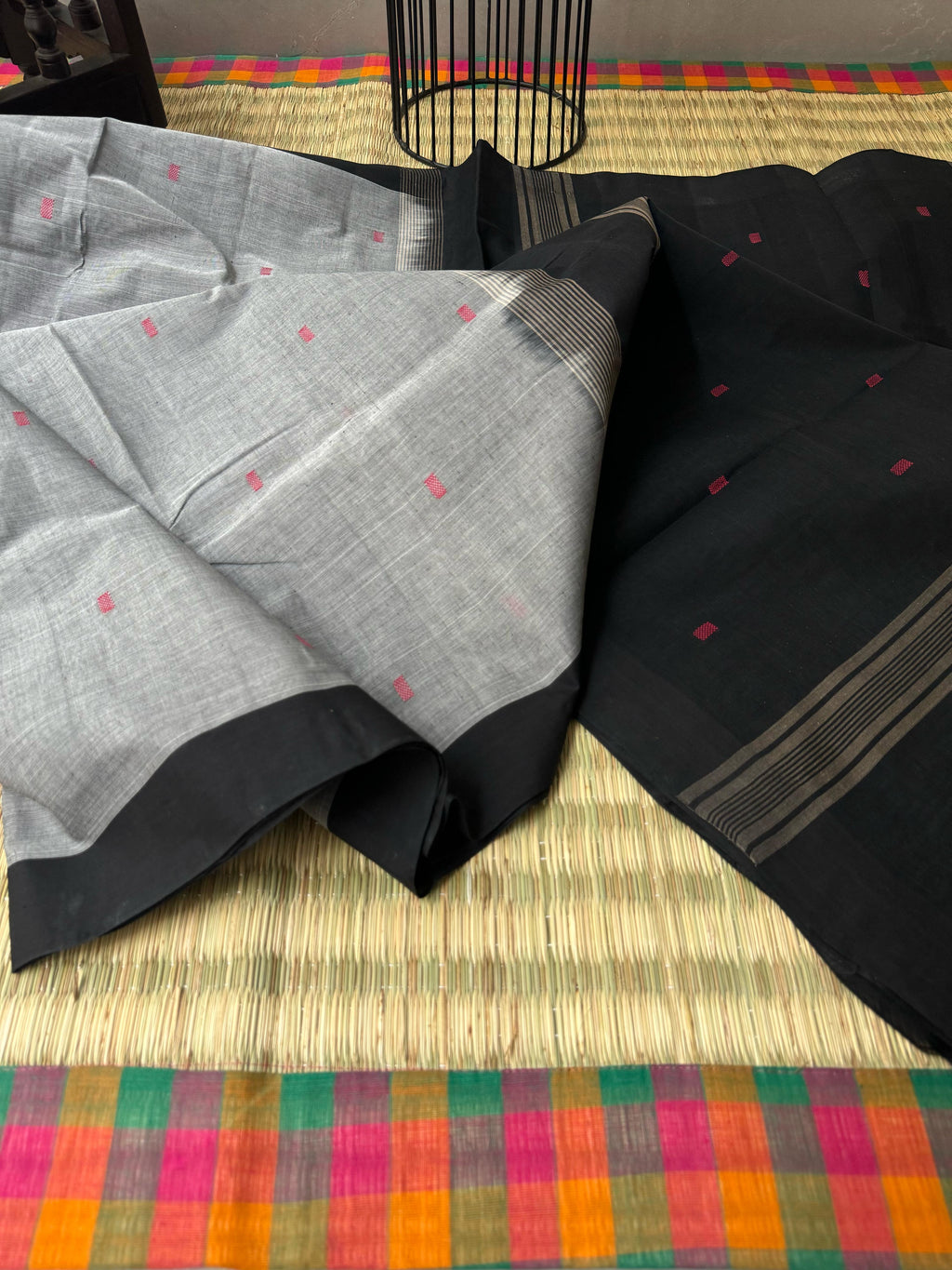 Pragatham - Contrast Play - ash grey and black