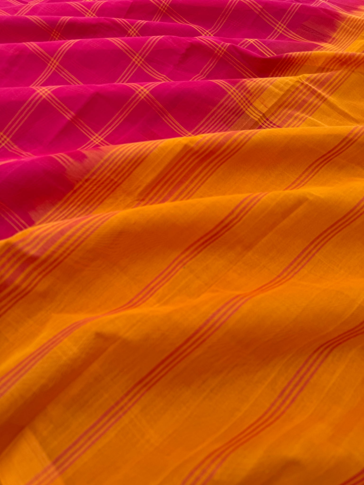 Pragatham - Contrast Play - red and mustard traditional elegance