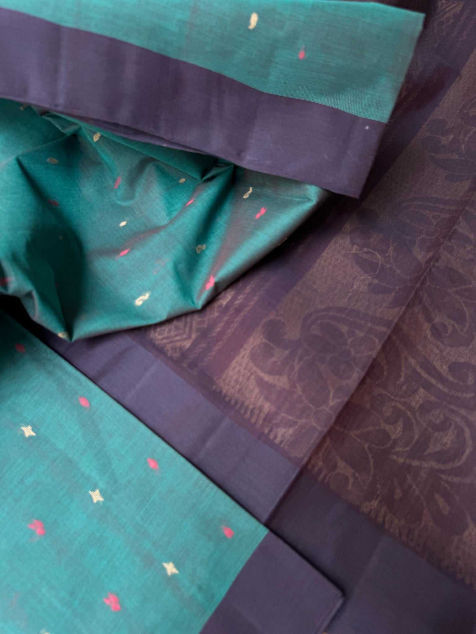 Pragatham - Contrast Play - burnt blue and navy blue