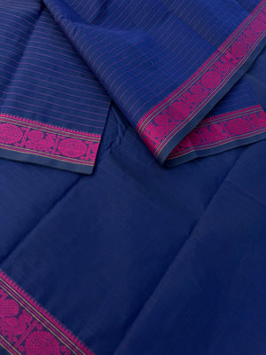 Mangalavastaram - deep navy blue and grandest pallu