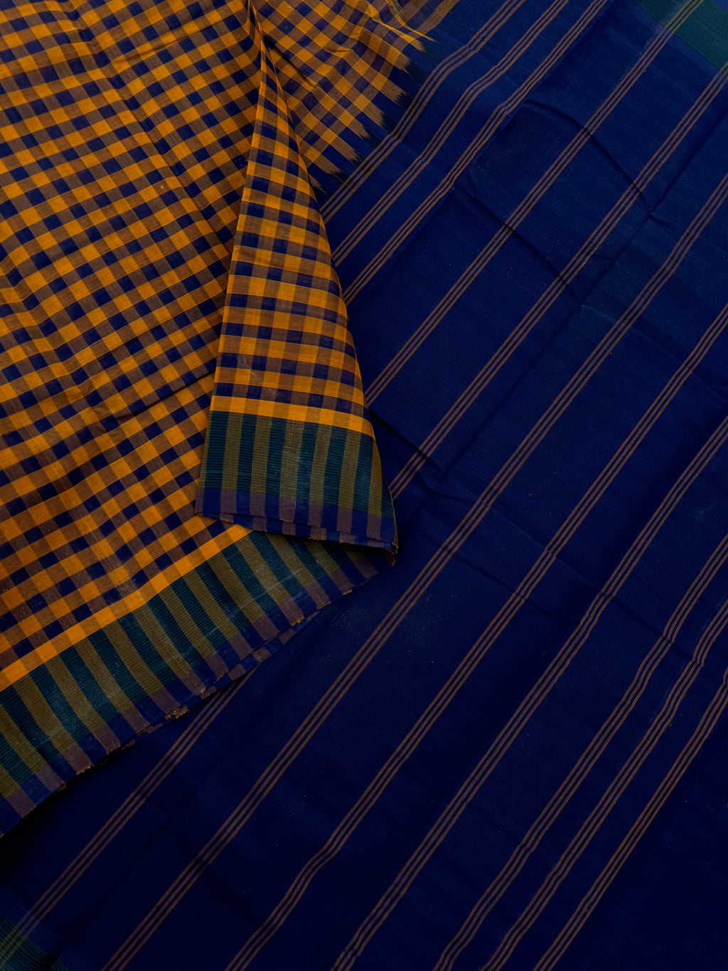 Pragatham - Contrast Play -the deep dark musturd and navy