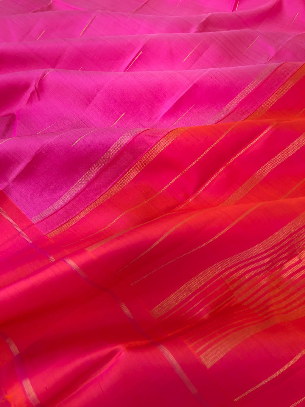 Daily Drape Kanchivarams - unusual dusky pink on pink raindrops or malli mokku woven buttas