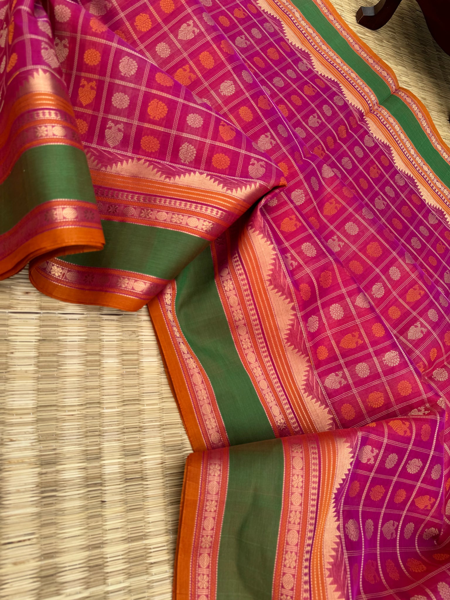 Woven Motifs Silk Cotton - pink 1000 buttas