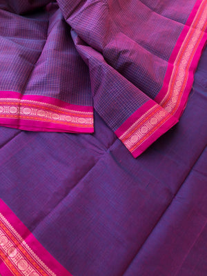 Mangalavastaram -pink short violet interlocking woven chex
