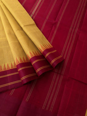 Signature Korvai Silk Cottons - pale sampanga and reddish aaraku podi kattam