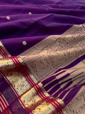 Zari Touched Mangalavastaram - deep brinjal purple