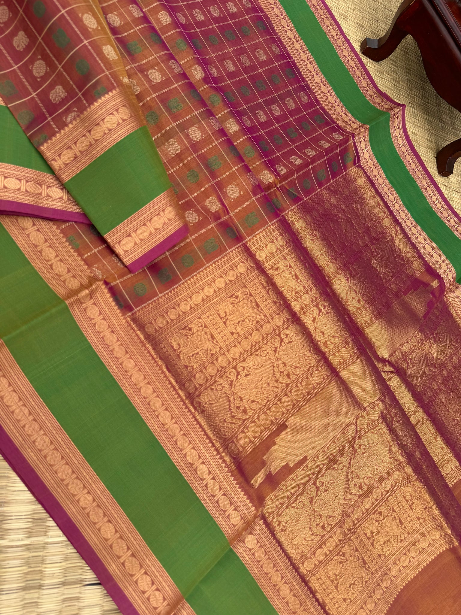 Woven Motifs Silk Cotton - a short keva tone 1000 buttas