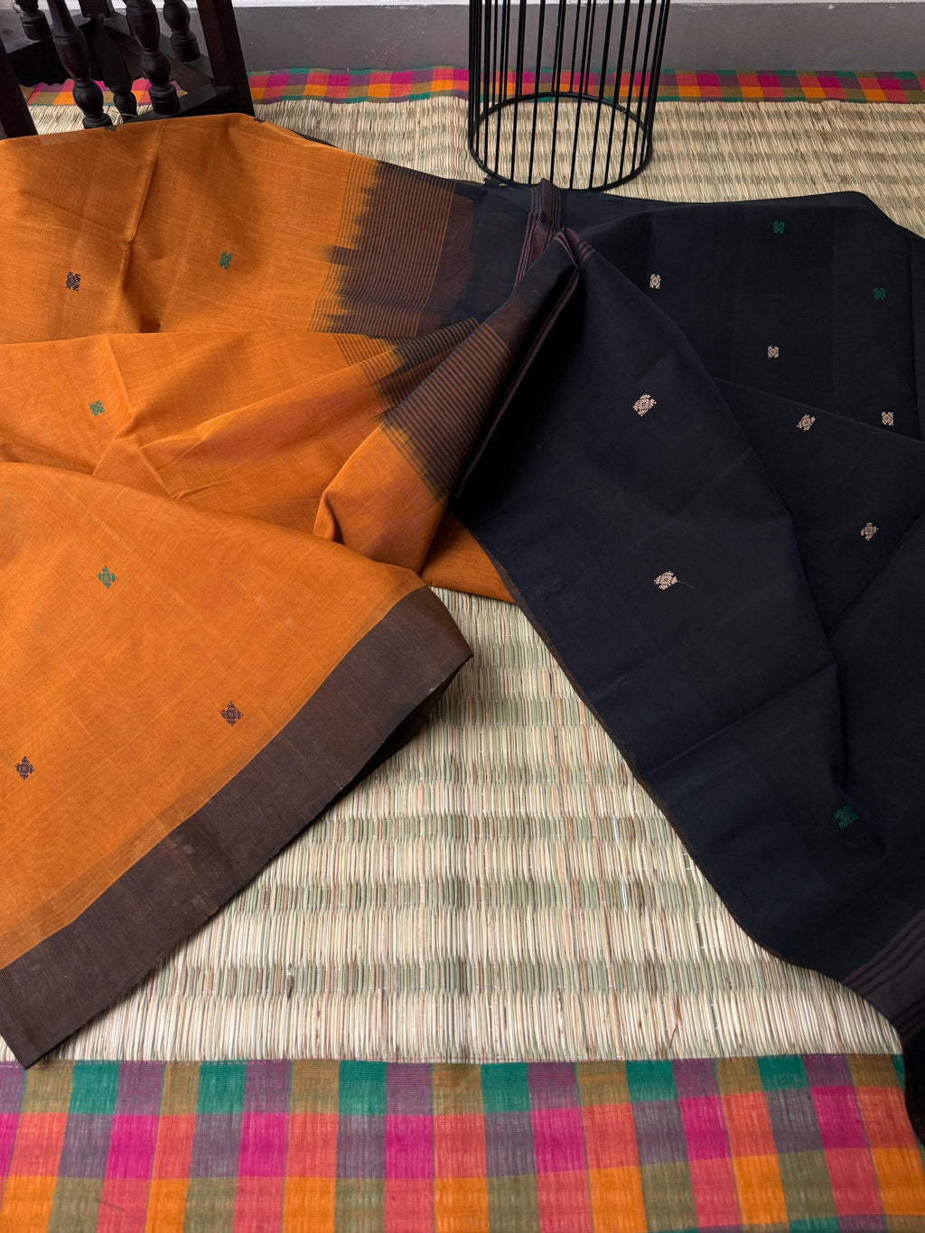 Pragatham - Contrast Play - rusty mustard and black