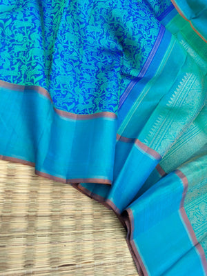 Vanasingaram on Kanchivaram - shades of anandha blue vanasingaram is absolutely stunning and rare find