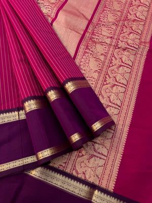 Zari Touched Mangalavastaram - stunning deep pink and purple