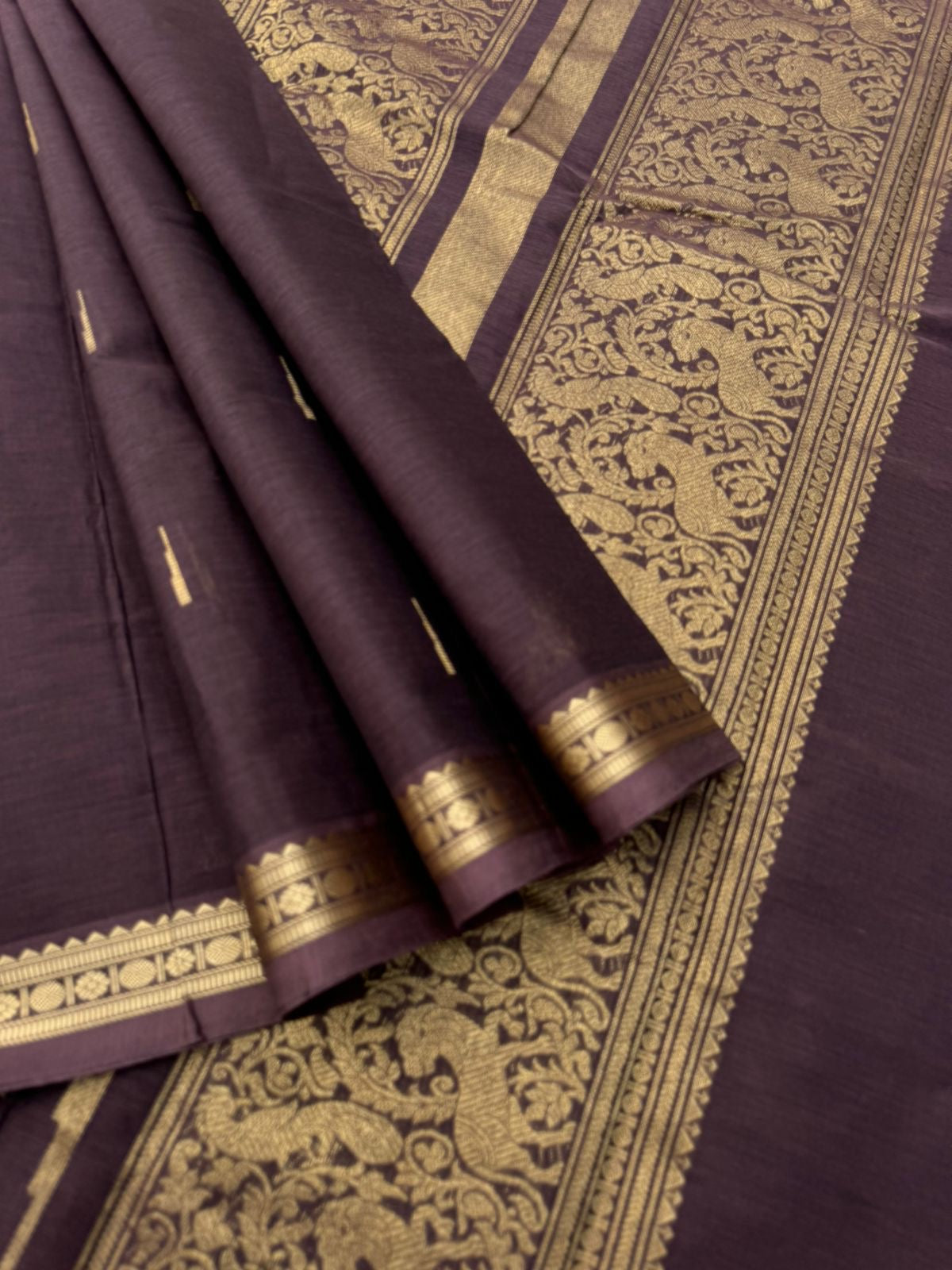 Zari Touched Mangalavastaram - unusual chocolate grey