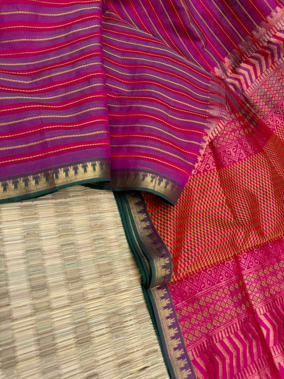 Woven Motifs Silk Cotton - deep dark pink shades for people who love small borders