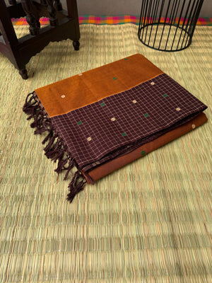 Pragatham - Contrast Play - caramel brown and coffee