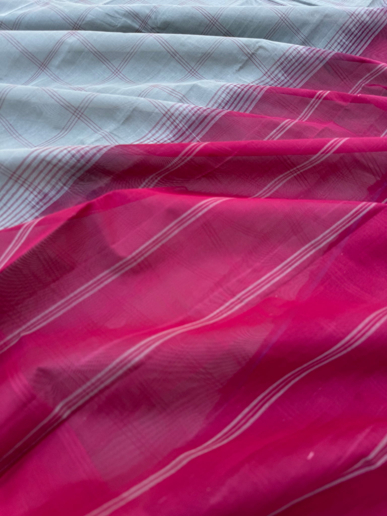 Pragatham - Contrast Play - pale cement and red deep