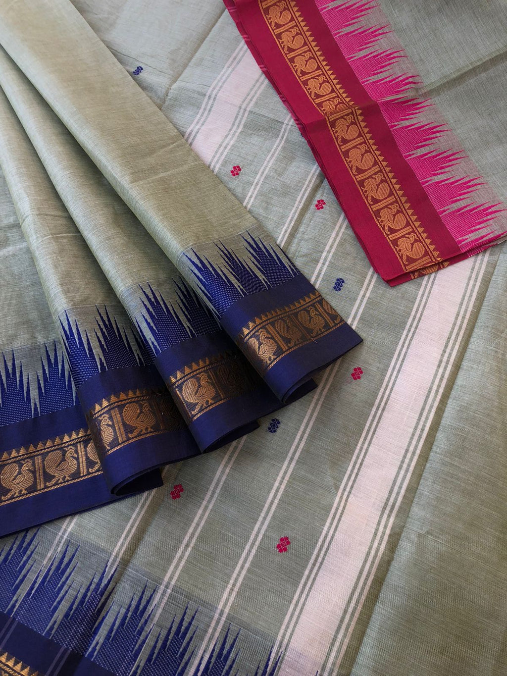 Kanchi X Chettinad - beige with a tint of green
