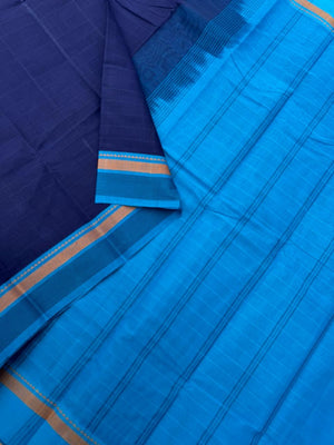 Pragatham - Contrast Play- deep navy blue on sulphate blue