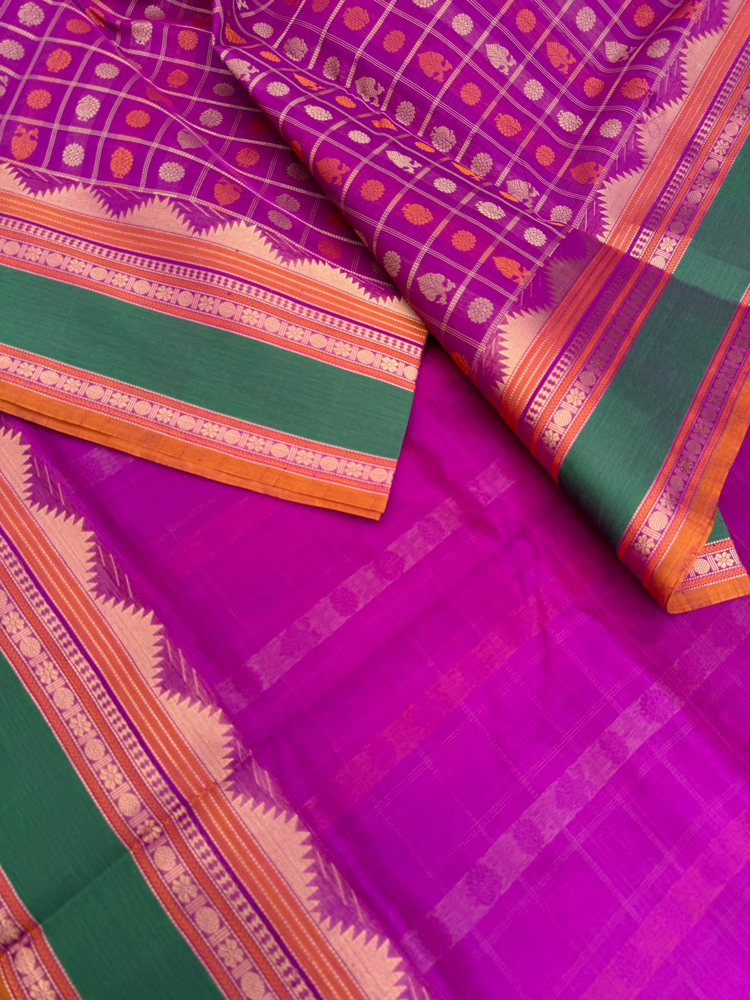 Woven Motifs Silk Cotton - deep pink 1000 buttas