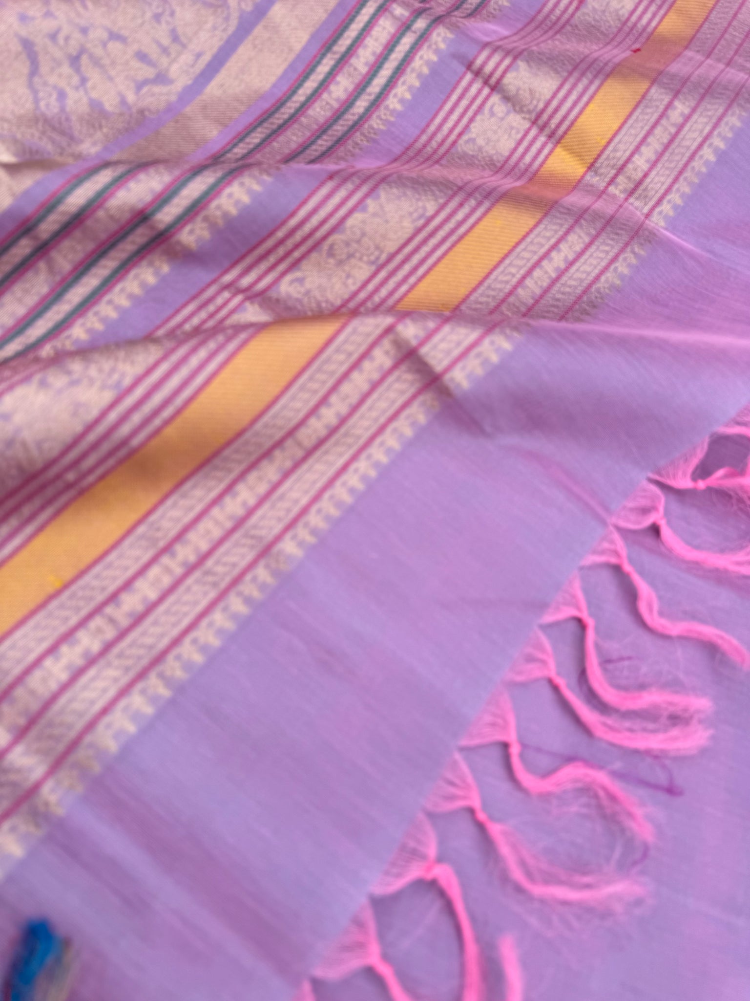 Zari Kissed Silk Cotton - a pastel English lavender at the best