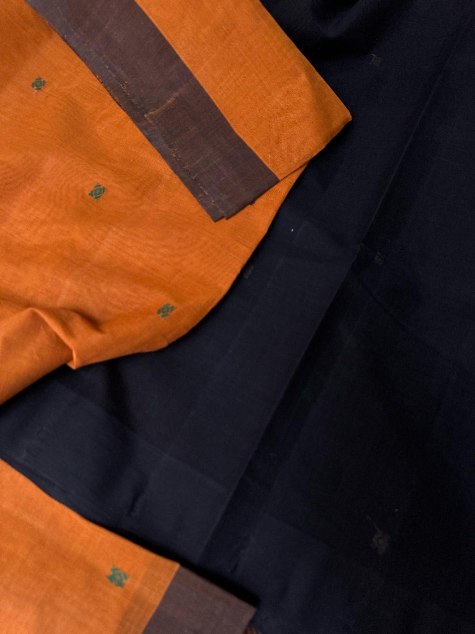 Pragatham - Contrast Play - rusty mustard and black