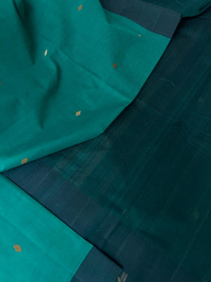 Pragatham - Contrast Play - teal and peacock blue