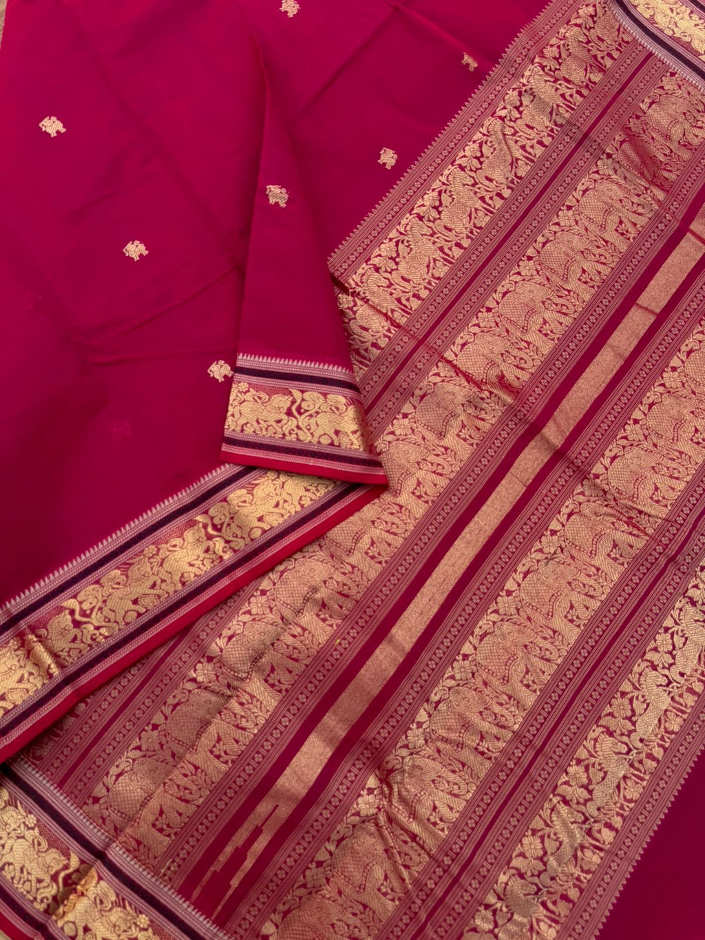 Zari Touched Mangalavastaram - the traditional Kim Kim red