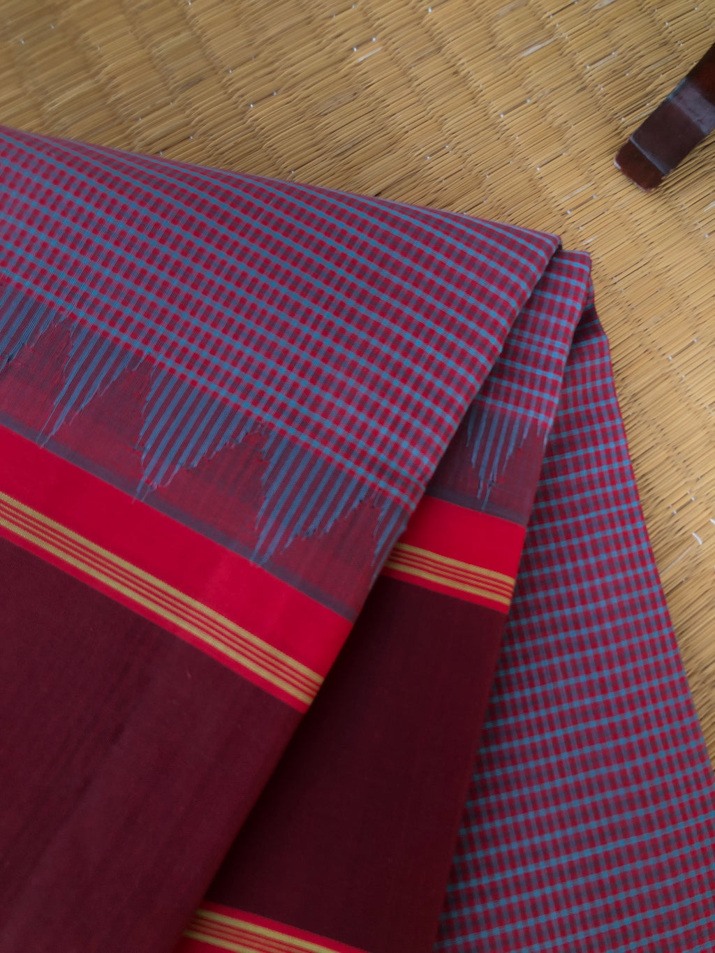 Signature Korvai Silk Cottons - purple and red kasa kasa kattam