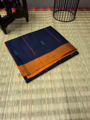 Pragatham - Contrast Play - Navy blue and mustard