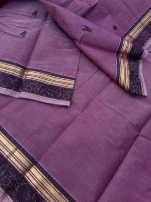 Zari Touched Mangalavastaram - dusky blackcurrant tone
