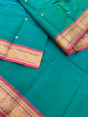 Mangalavastaram - rama green with meerakari borders
