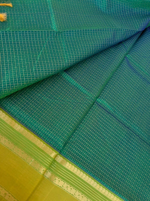 Zari Kissed Silk Cotton - one of a kind lakshadeepam with long killi woven pallu