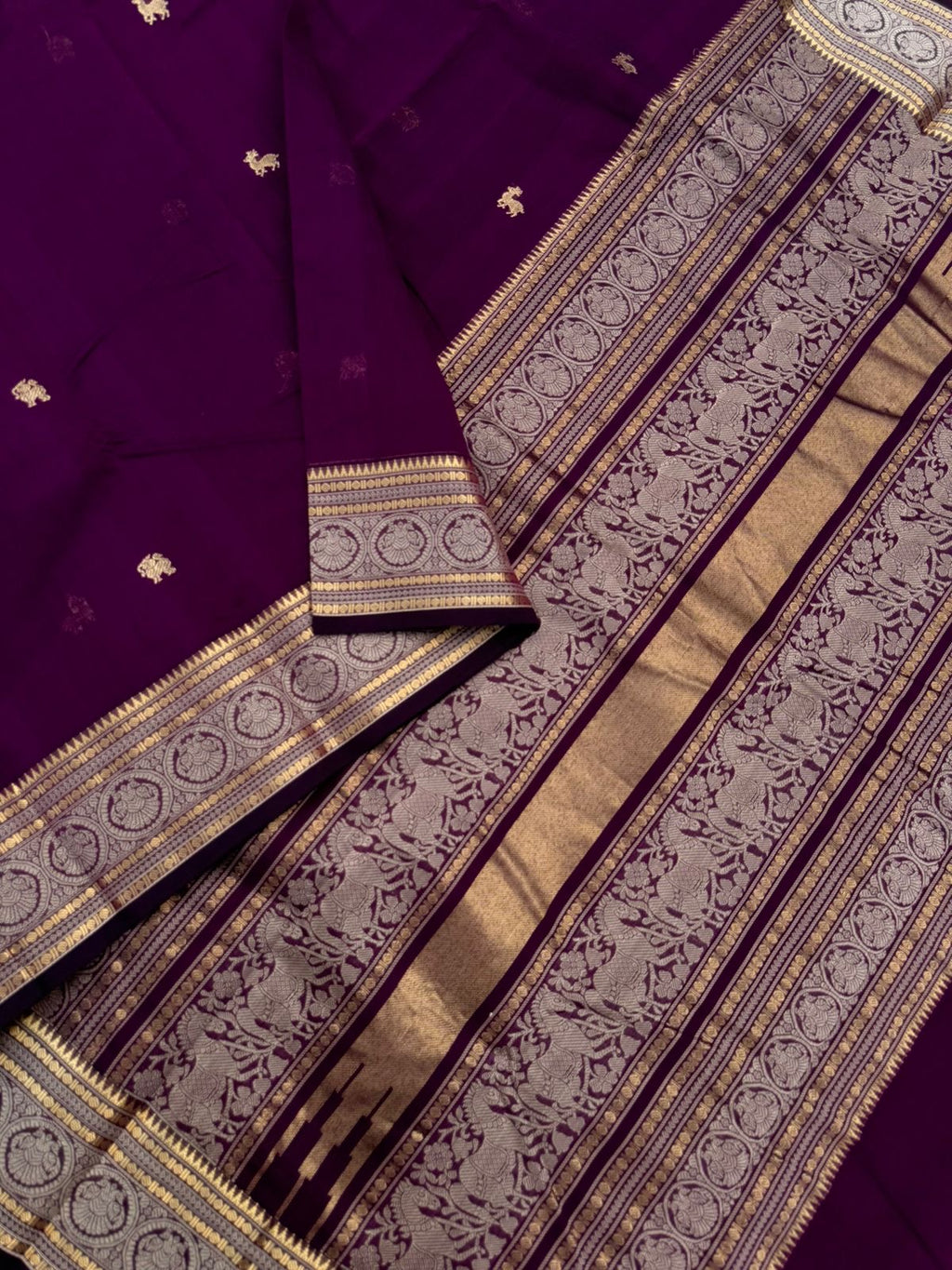 Zari Touched Mangalavastaram - dark deep purple