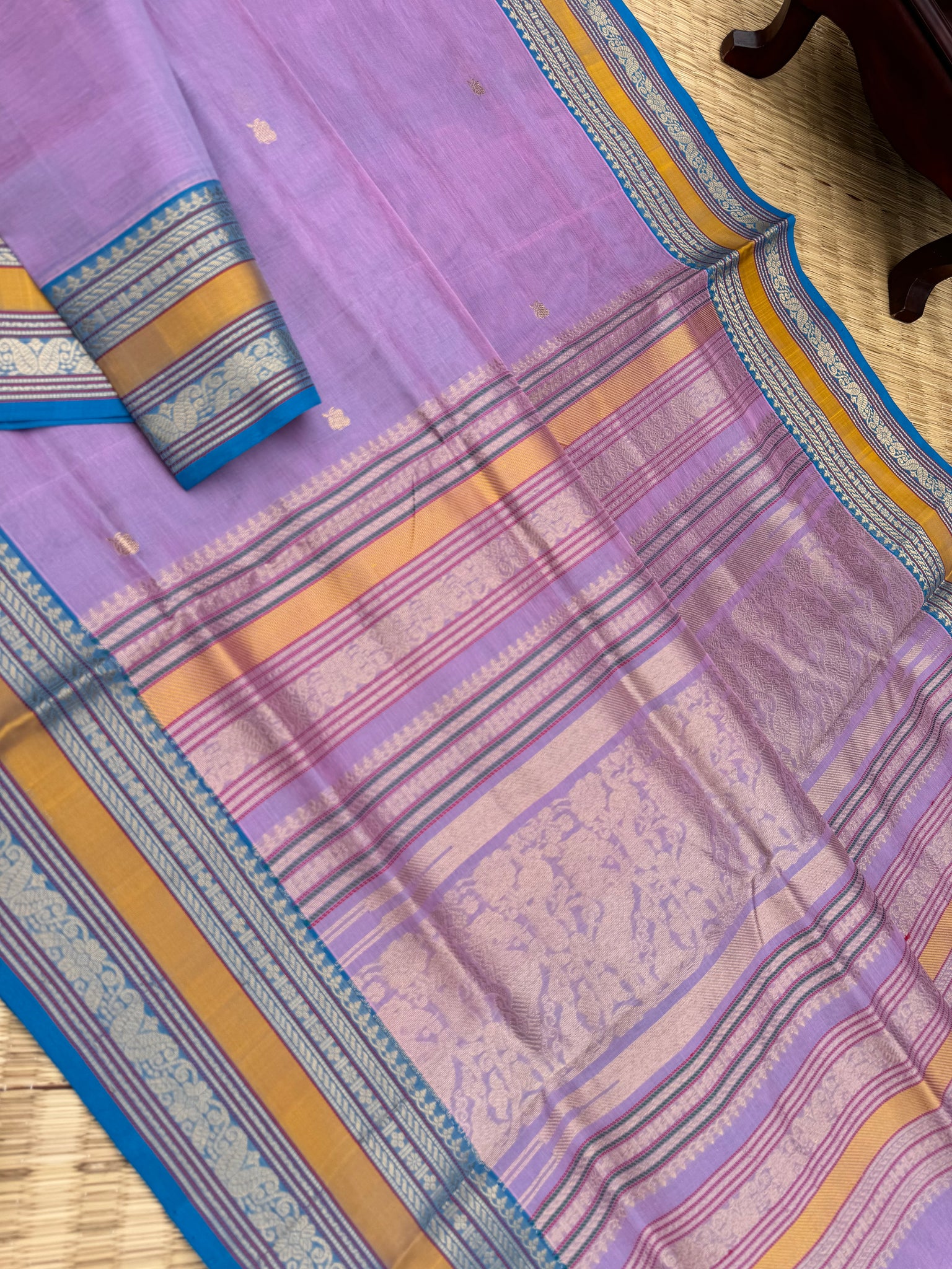 Zari Kissed Silk Cotton - a pastel English lavender at the best