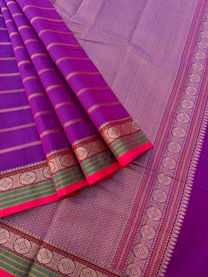 Mangalavastaram -  violet purple veldhari for people who love small borders