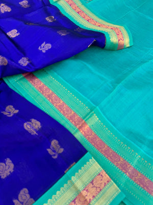 Korvai Silk Cottons - ms blue and teal